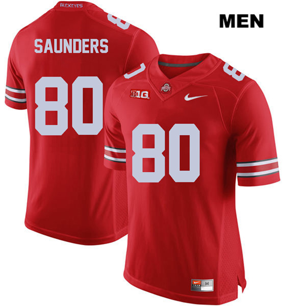 Ohio State Buckeyes Men's C.J. Saunders #80 Red Authentic Nike College NCAA Stitched Football Jersey SJ19G75JH